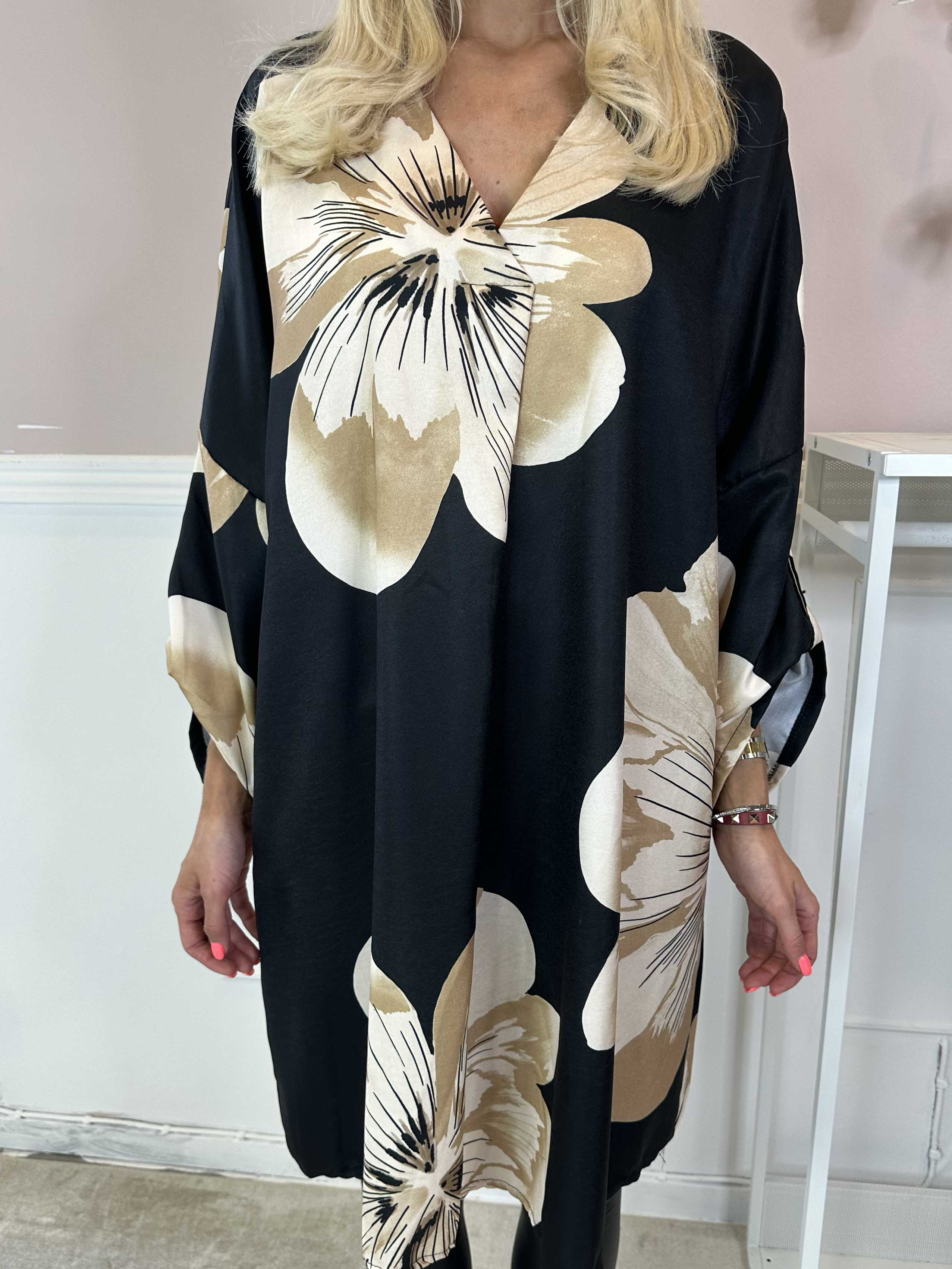 Aya L/S - Sød kjole i viskose med blomster